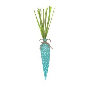 Set/4 Teal & White Dotted Fabric Carrot